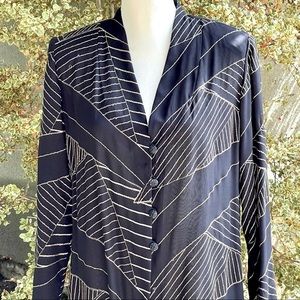 Zonda Nellis Top-stitched Silk Chiffon Tunic